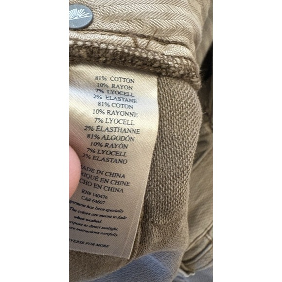 Faherty Men's 36x32 (34x32 Tag) Brown Stretch Terry 5-Pocket Chino Pants - Picture 8 of 9